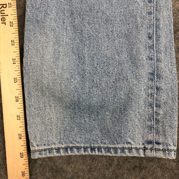 Carly Jean Womens Jeans 13 Blue Straight High Rise Baggy Button‎ Fly Distressed - Picture 12 of 14